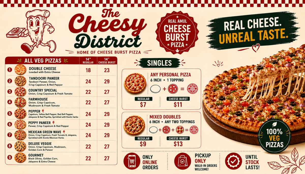 Amul Cheese Burst Double Cheese Margherita - 14"