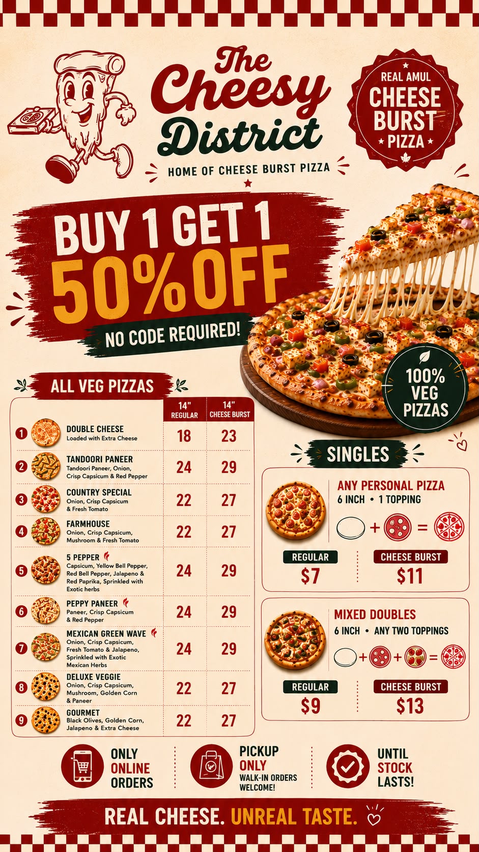 Amul Cheese Burst Country Special - 14"